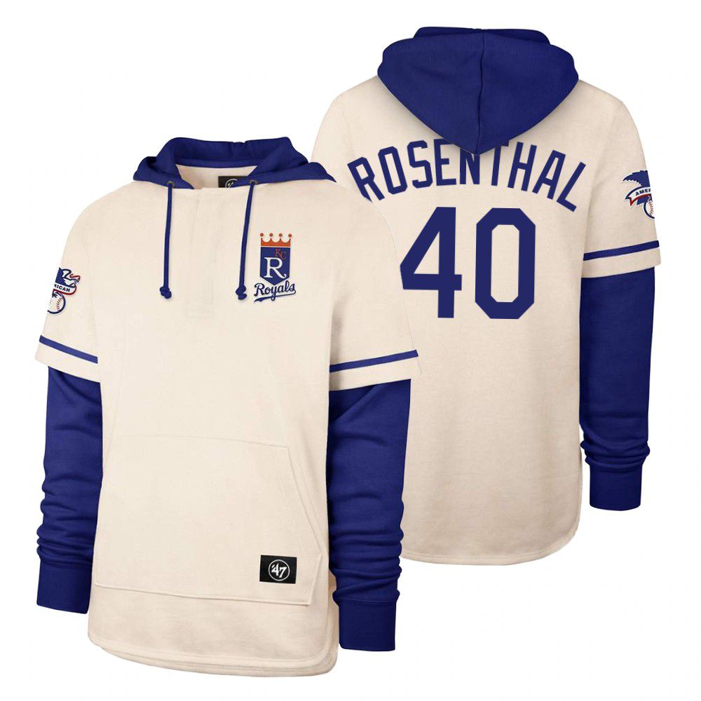Men Kansas City Royals #40 Rosenthal Cream 2021 Pullover Hoodie MLB Jersey->kansas city royals->MLB Jersey
